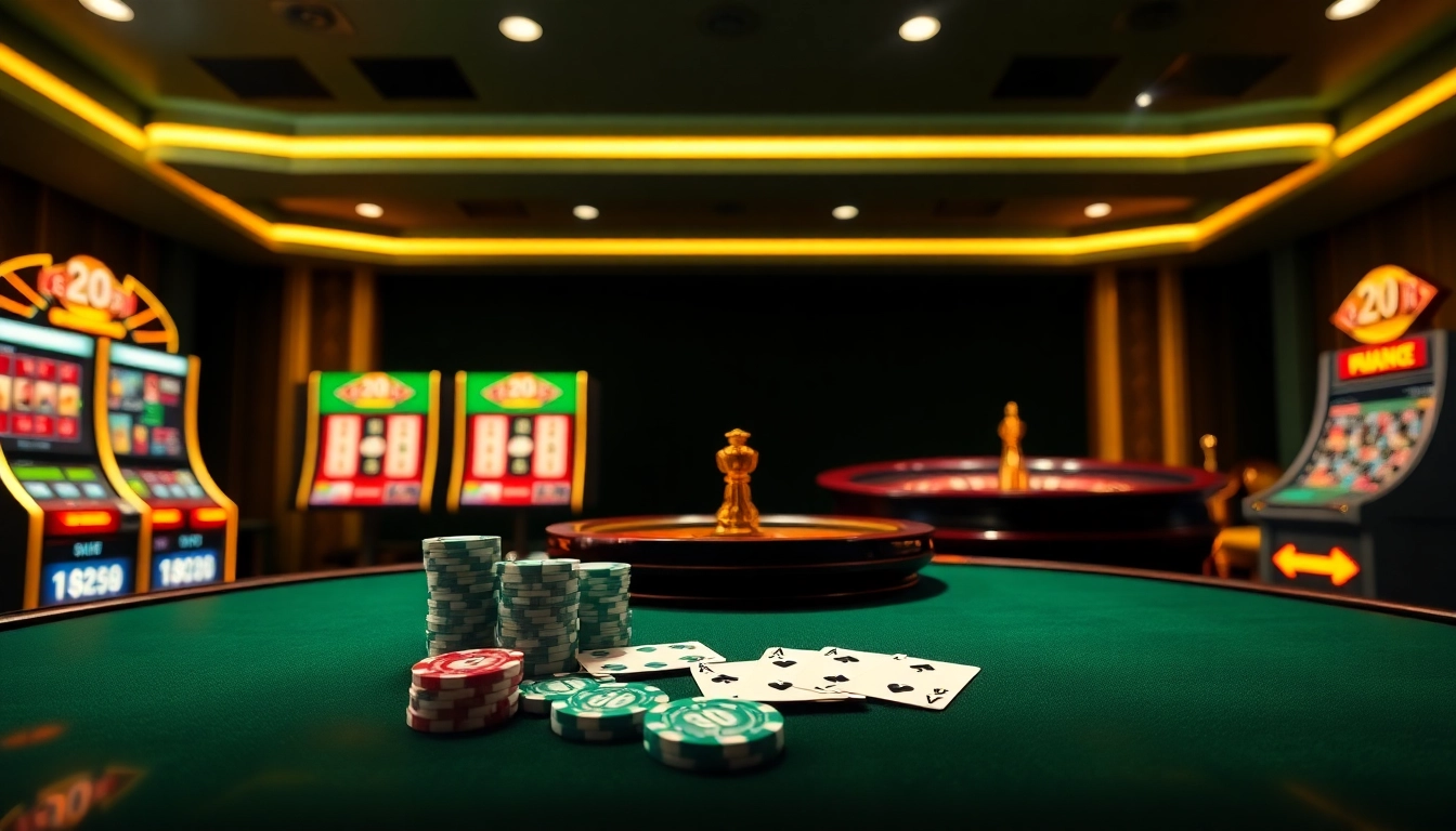 Experience the excitement of betting at 20bet with vibrant casino imagery.