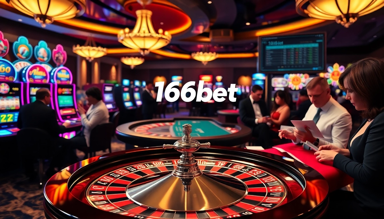 Experience engaging casino thrills with 166bet's vibrant gaming atmosphere and luxurious decor.