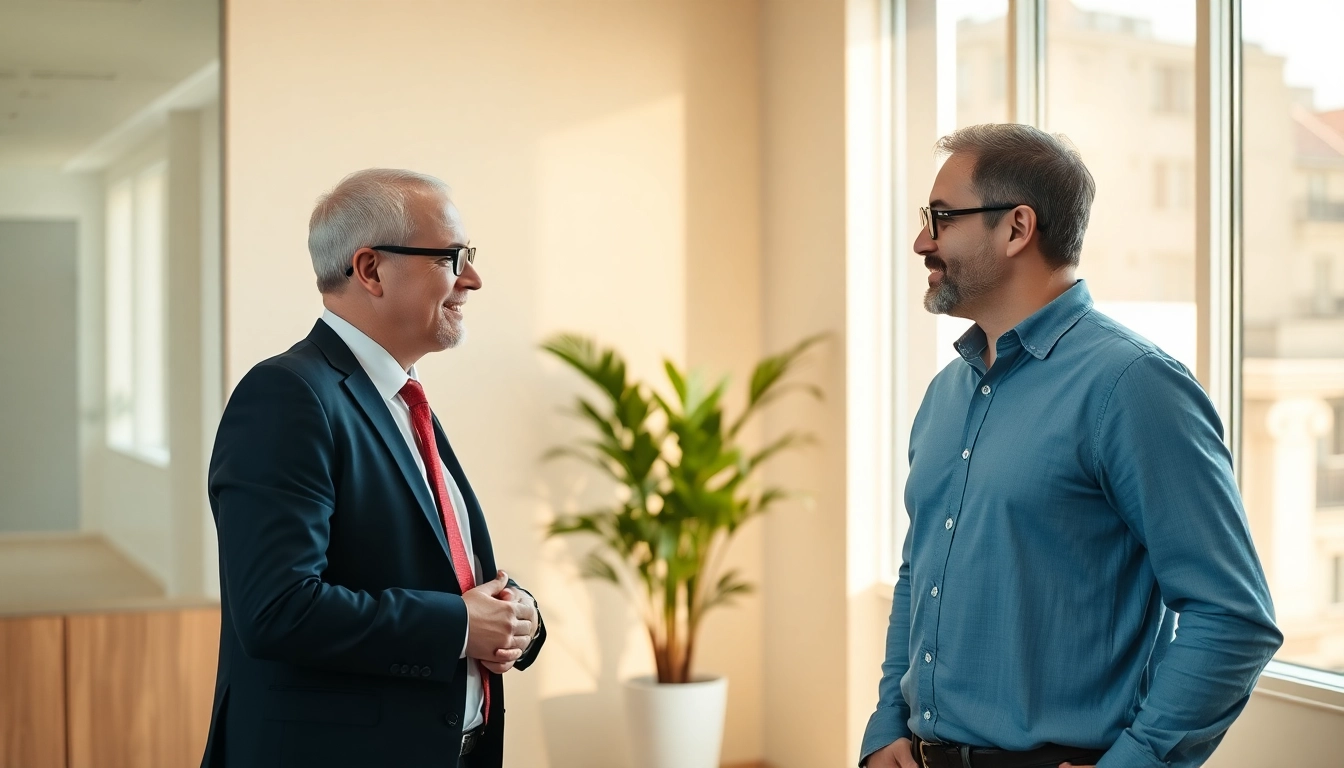 Headhunter Gastronomie bereitet sich auf ein Gespräch mit einem Klienten in einer modernen Büroatmosphäre.