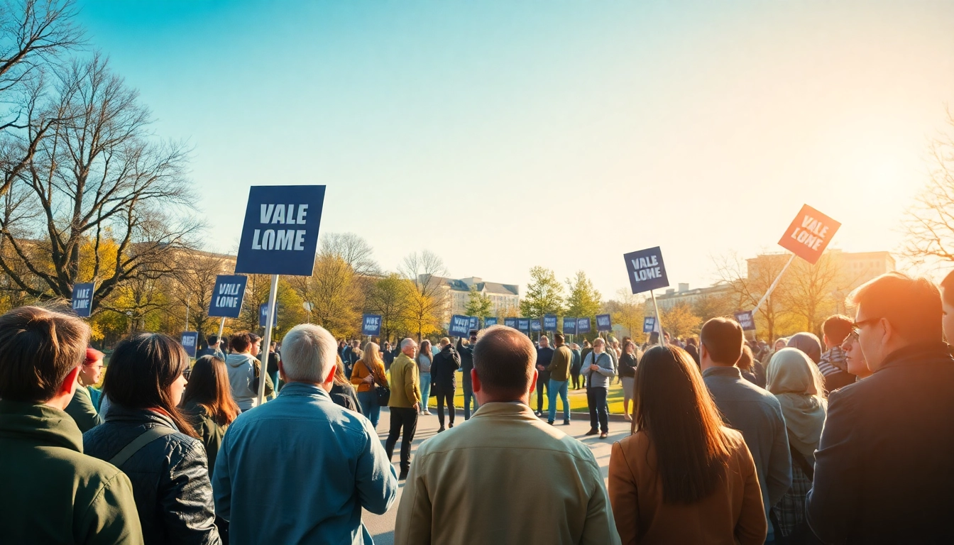 Aktive Debatte über Politik und Meinung im urbanen Park mit Bürgergruppen.