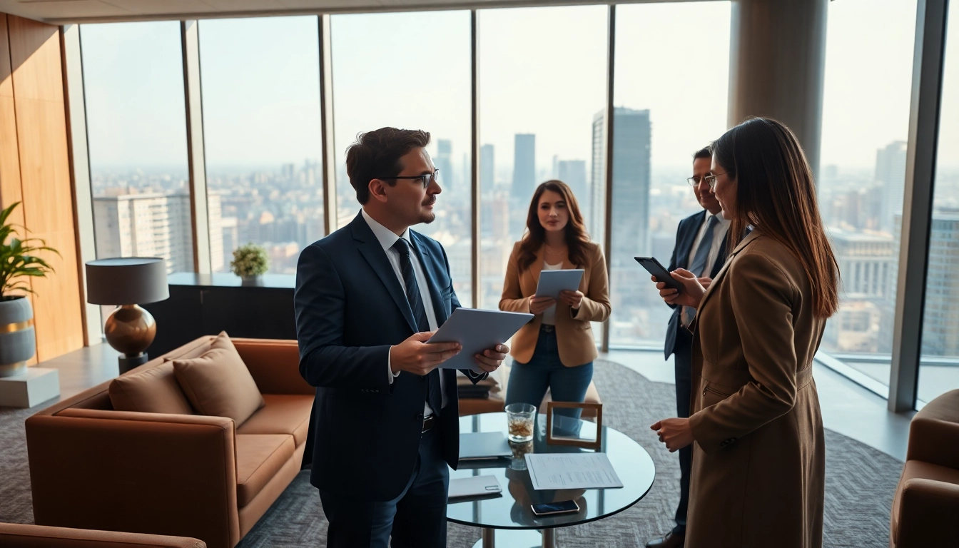 Headhunter Schweiz berät Fachkräfte in modernem Büro mit eleganter Einrichtung.