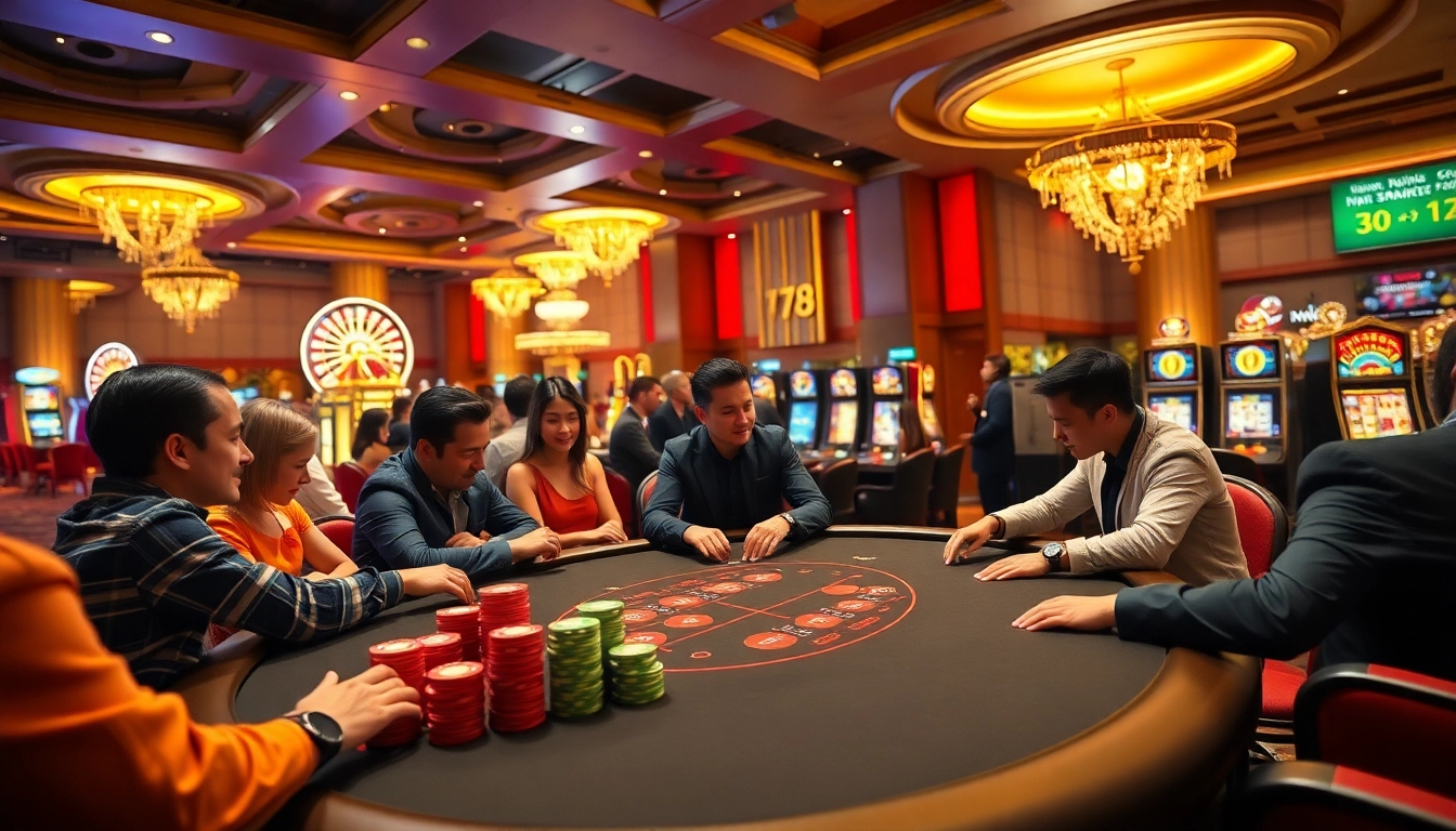 Experience a thrilling game scene at https://789bet.style/ with poker, roulette, and vibrant casino ambiance.