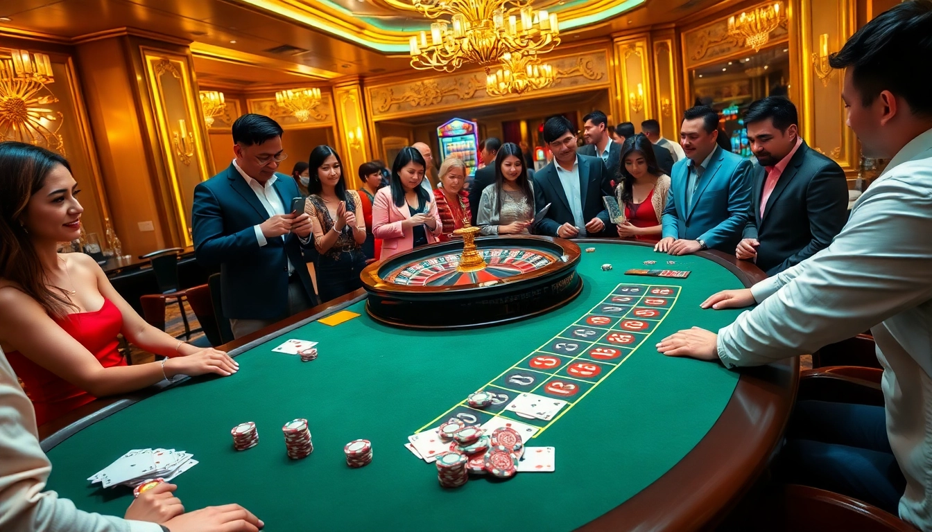 Experience the thrill of casino gaming at https://rr8888.in.net/ with poker chips and a bustling roulette table.