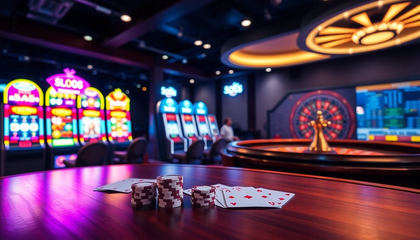 Experience thrilling gameplay at slot365 with dynamic slot machines and vibrant casino tables.