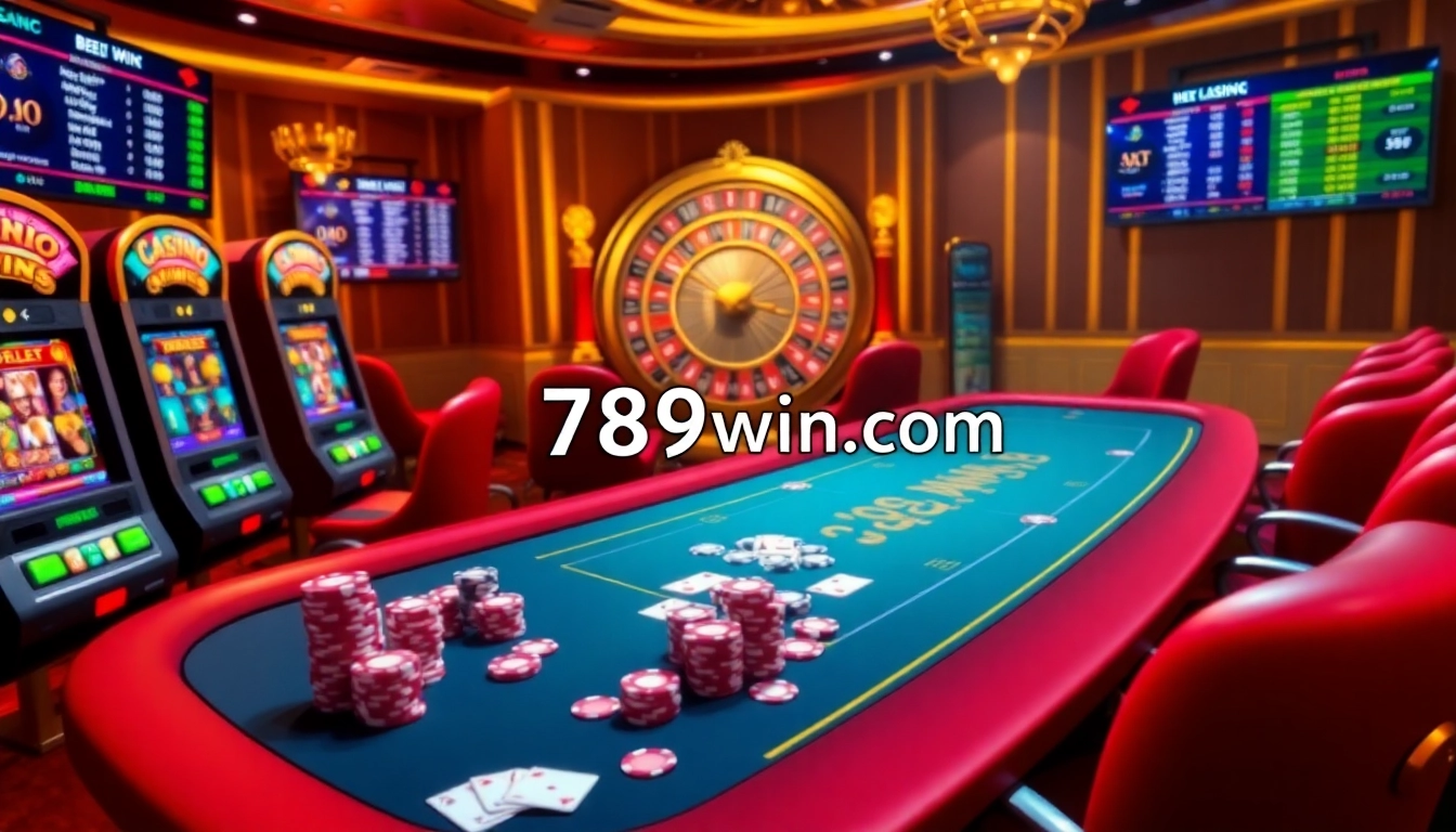 Engaged players enjoying dynamic games at 789win com online casino with vibrant tables and slot machines.
