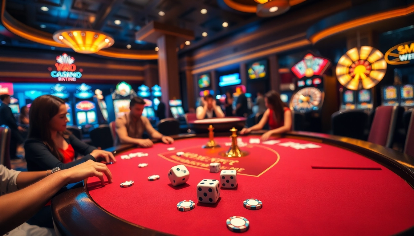 Experience the thrill of ALO789 chính chủ with vibrant casino gaming atmosphere, exciting poker action, and spinning roulette.