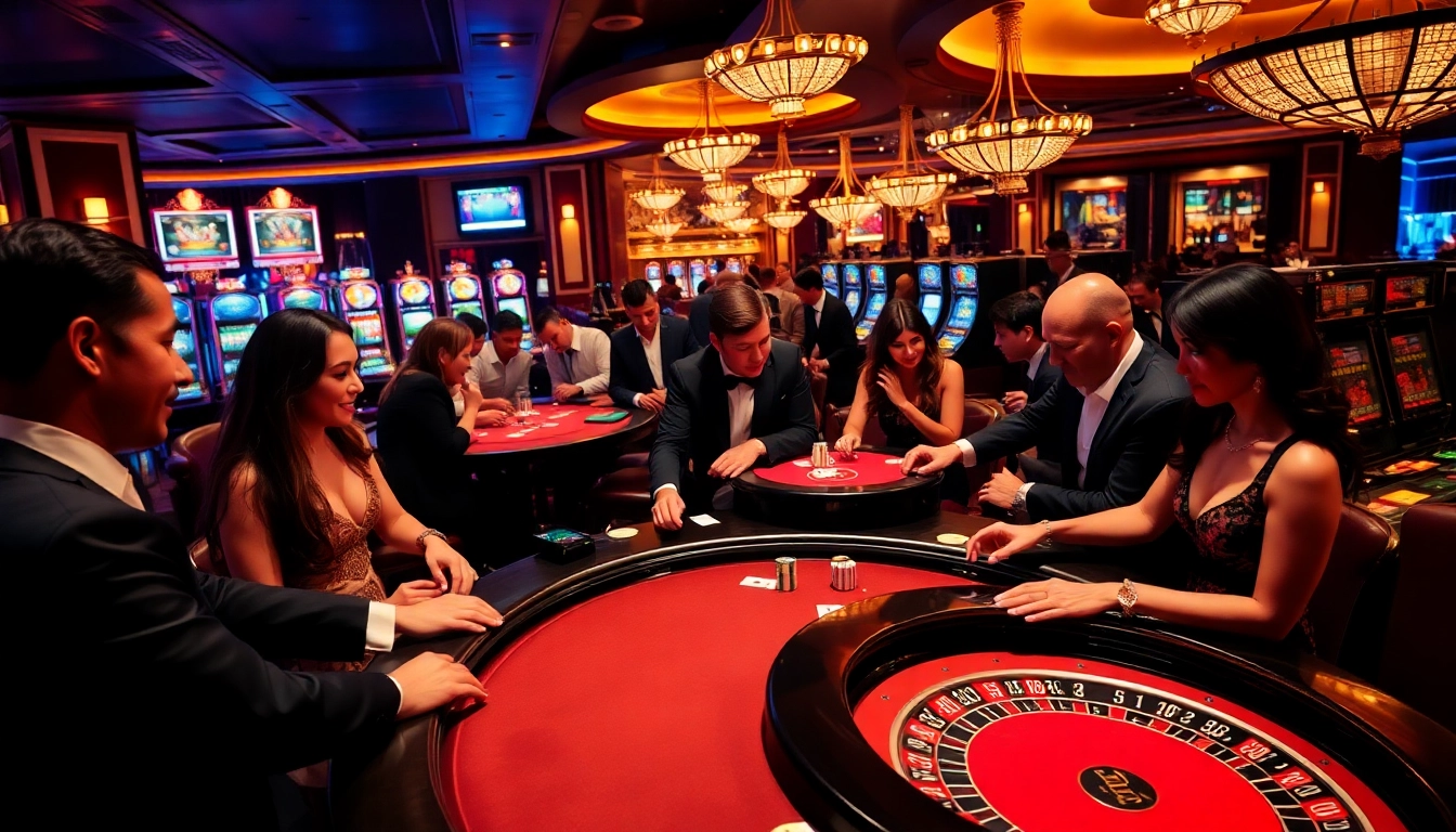 Gambling action at a casino inspired by https://ps99seo.com/ with players at poker and roulette tables.
