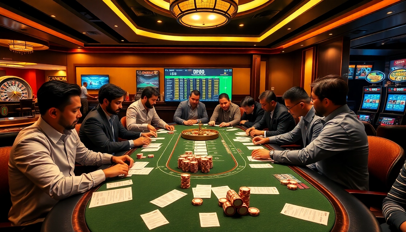 Experience thrilling cá cược thể thao DR88 with vibrant betting action at a luxurious casino table.