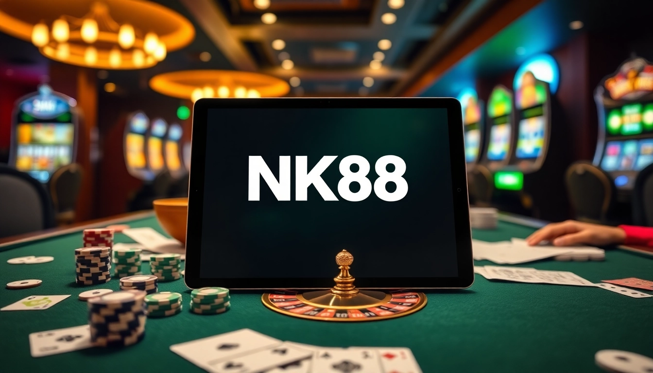 Experience the excitement of NK88 online gambling with engaging casino visuals and dynamic gameplay.