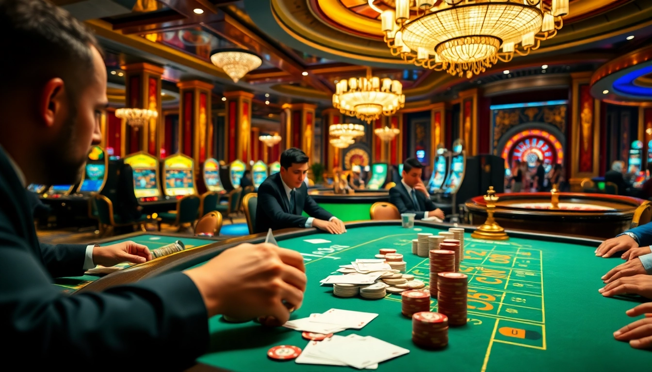 Engage in thrilling gambling excitement at https://s8ted.com/, showcasing a vibrant casino atmosphere.