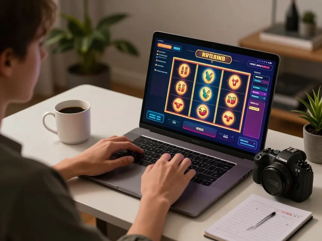 Engaged player enjoying online casino gaming at https://bet88.company/ with strategy notes nearby.