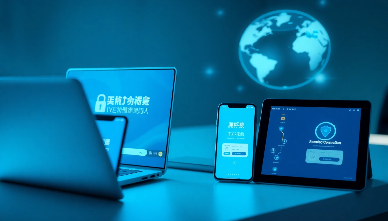 快连官网 展示在现代工作空间中，通过无缝设备集成实现的增强数字连接。