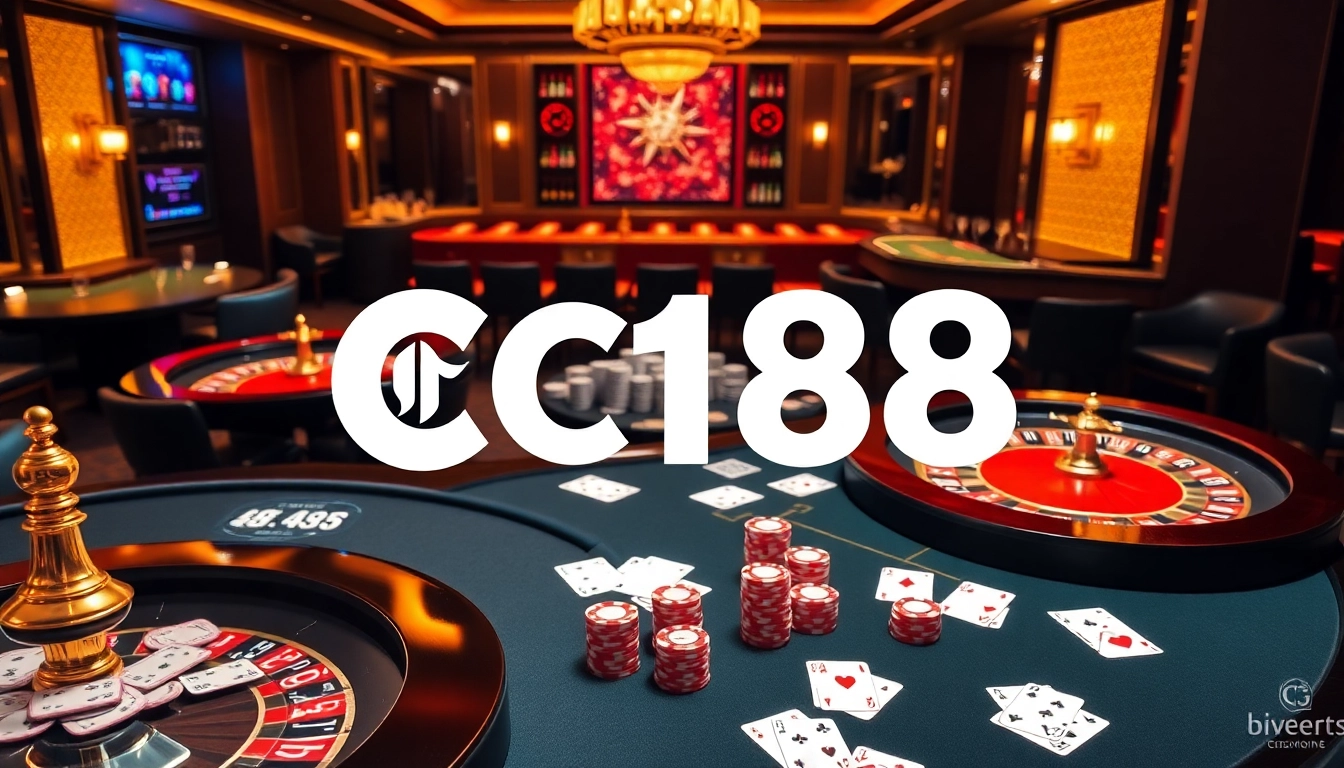 C168 logo featured prominently in a vibrant casino atmosphere with poker chips and roulette wheels.