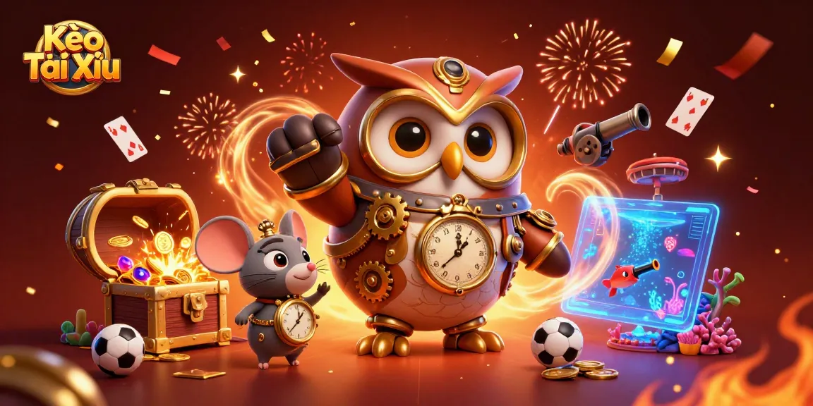 Exciting Kèo Tài Xỉu betting scene with time-traveling characters amidst casinos and futuristic elements.