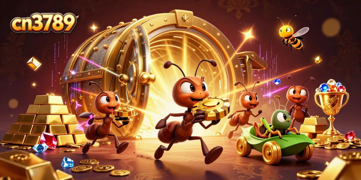 Engage with cn3789's thrilling heist scene featuring a team of ants, treasure, and casino elements.